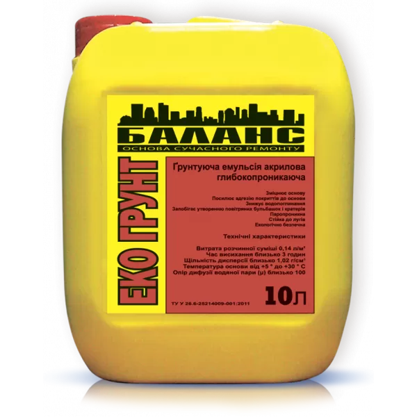 Ґрунтовка акрилова Баланс ЕКО Грунт 10 л